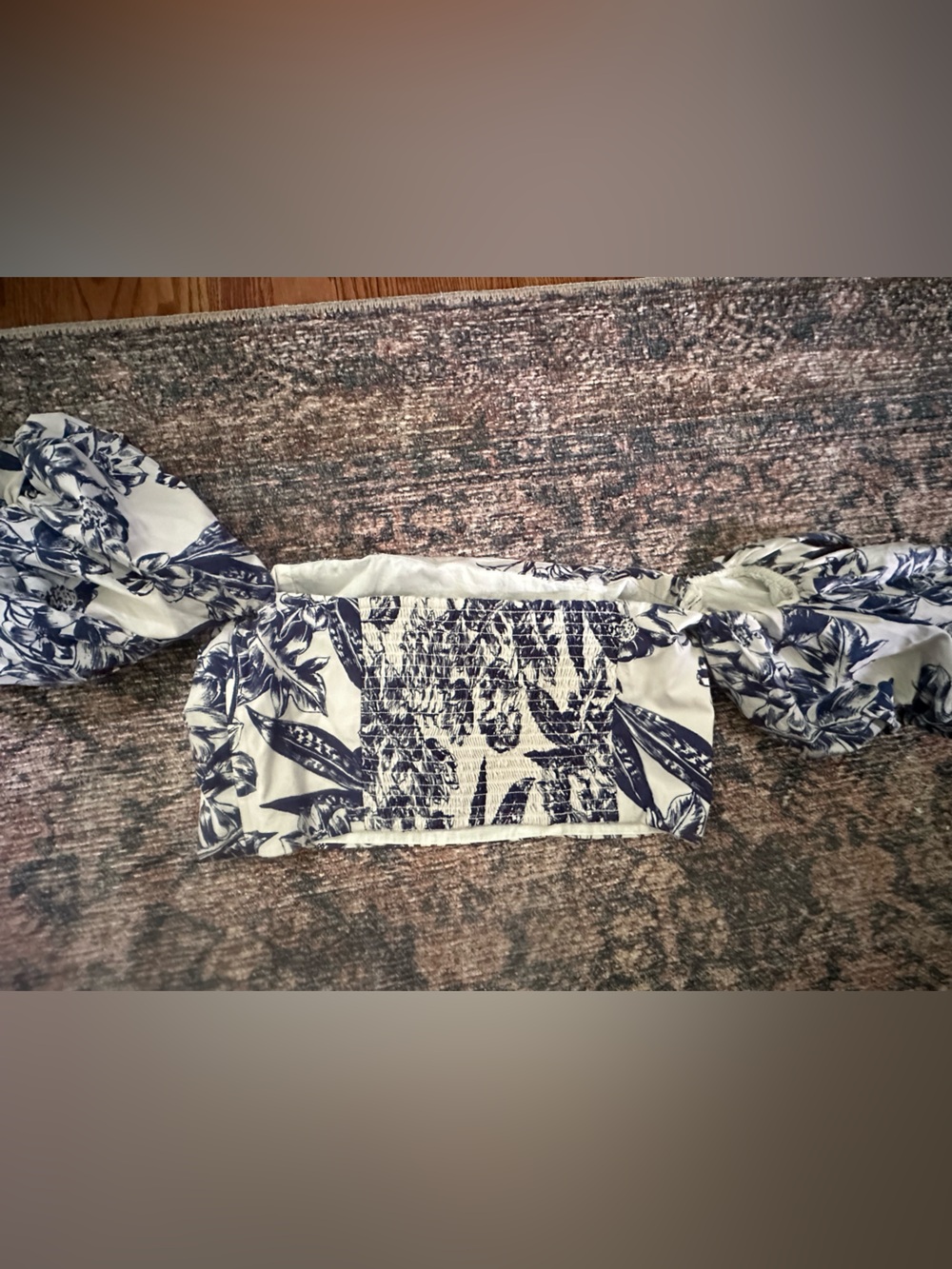 Abercrombie & Fitch Navy and White Floral Sundress - Picture 2 of 3